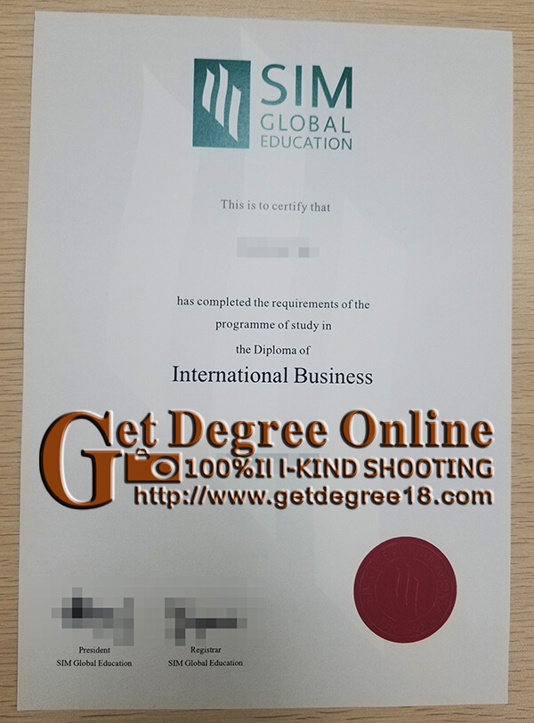 SIM Global Education certificate